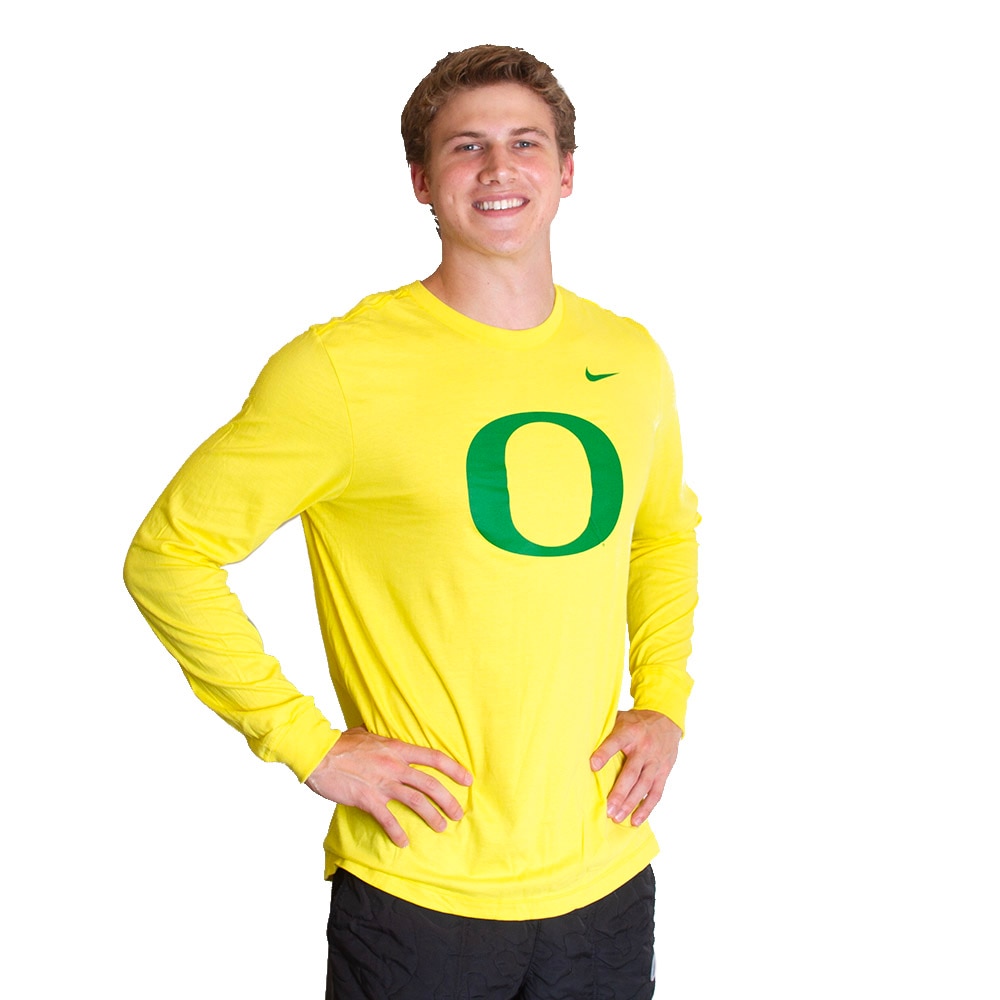 Classic Oregon O, Nike, Yellow, Long Sleeve, Cotton, Men, T-Shirt, 798501